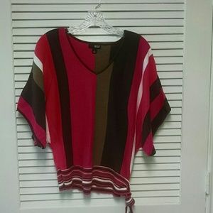 A.N.A. Light weight pink and brown sweater